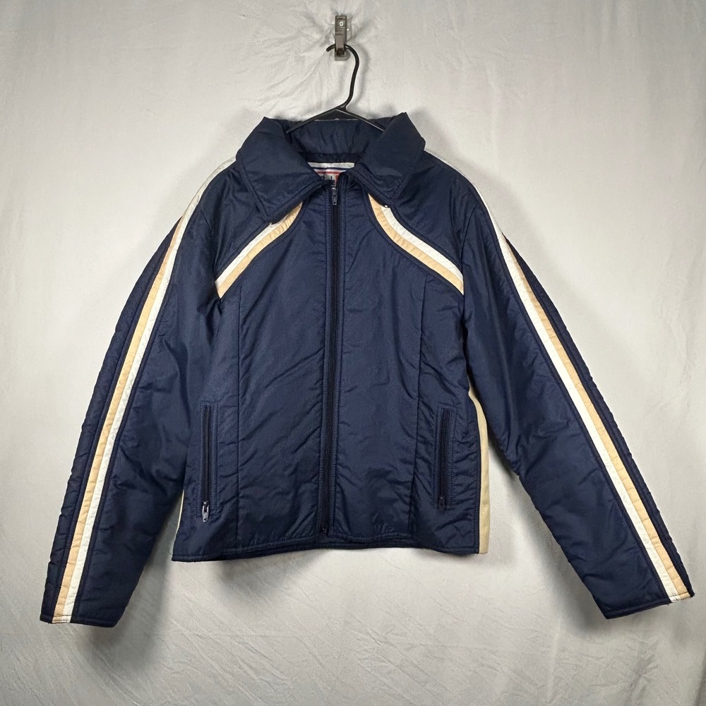 Jean Claude Killy Ski Suit Mens 42 Navy Racing Stripes Vintage 70s Bibs Jacket